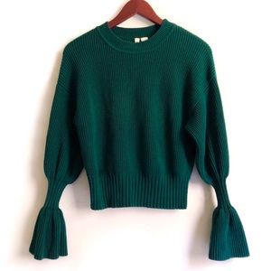 Deep green Anthropologie sweater